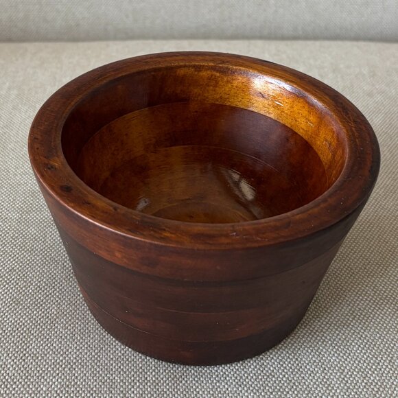 Covered Wooden Bowl Hand Turned Studio Art - Picture 2 of 11